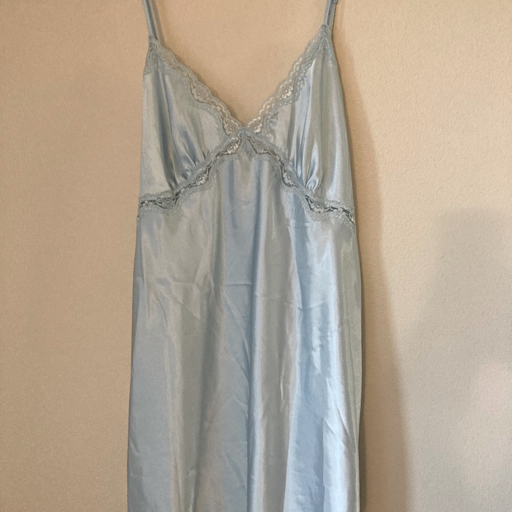 Vintage pastel blue slip dress. Size XL.